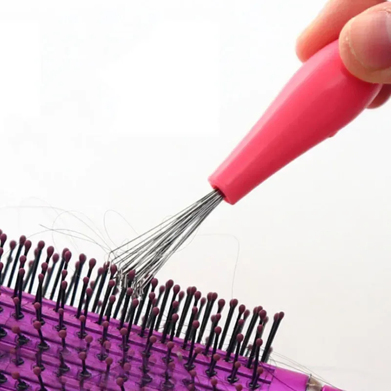 Nettoyeur de brosse à cheveux avec peigne intégré et poignée en plastique 2
