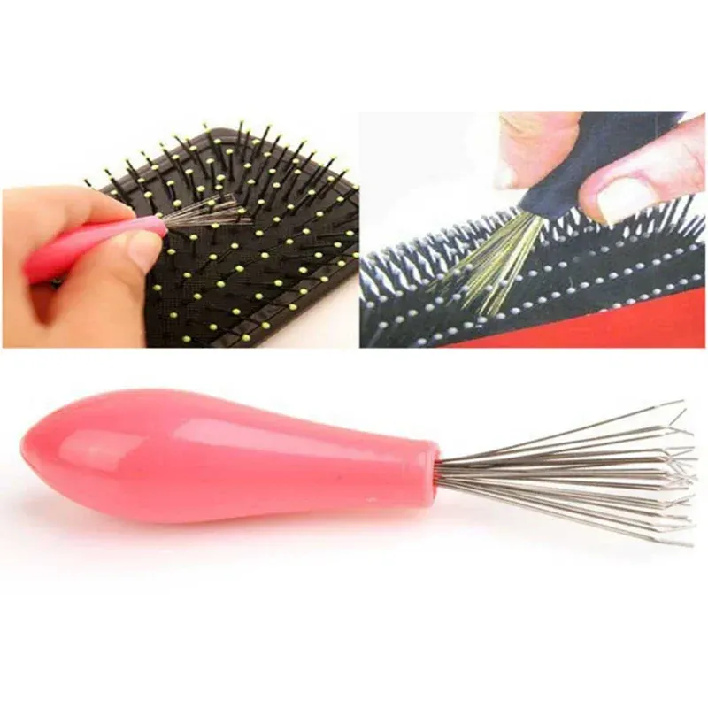 Nettoyeur de brosse à cheveux avec peigne intégré et poignée en plastique 3