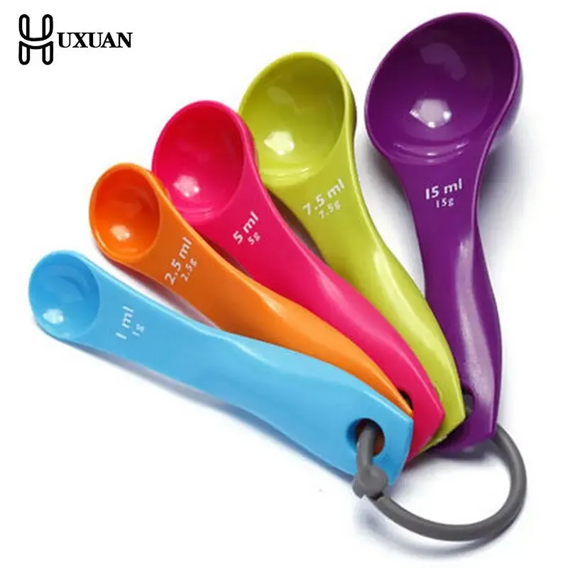 Kit de cuillères doseuses colorées pour huile et sel, 5 pièces (1 ml, 2,5 ml, 5 ml, 7,5 ml, 15 ml) - Image 1