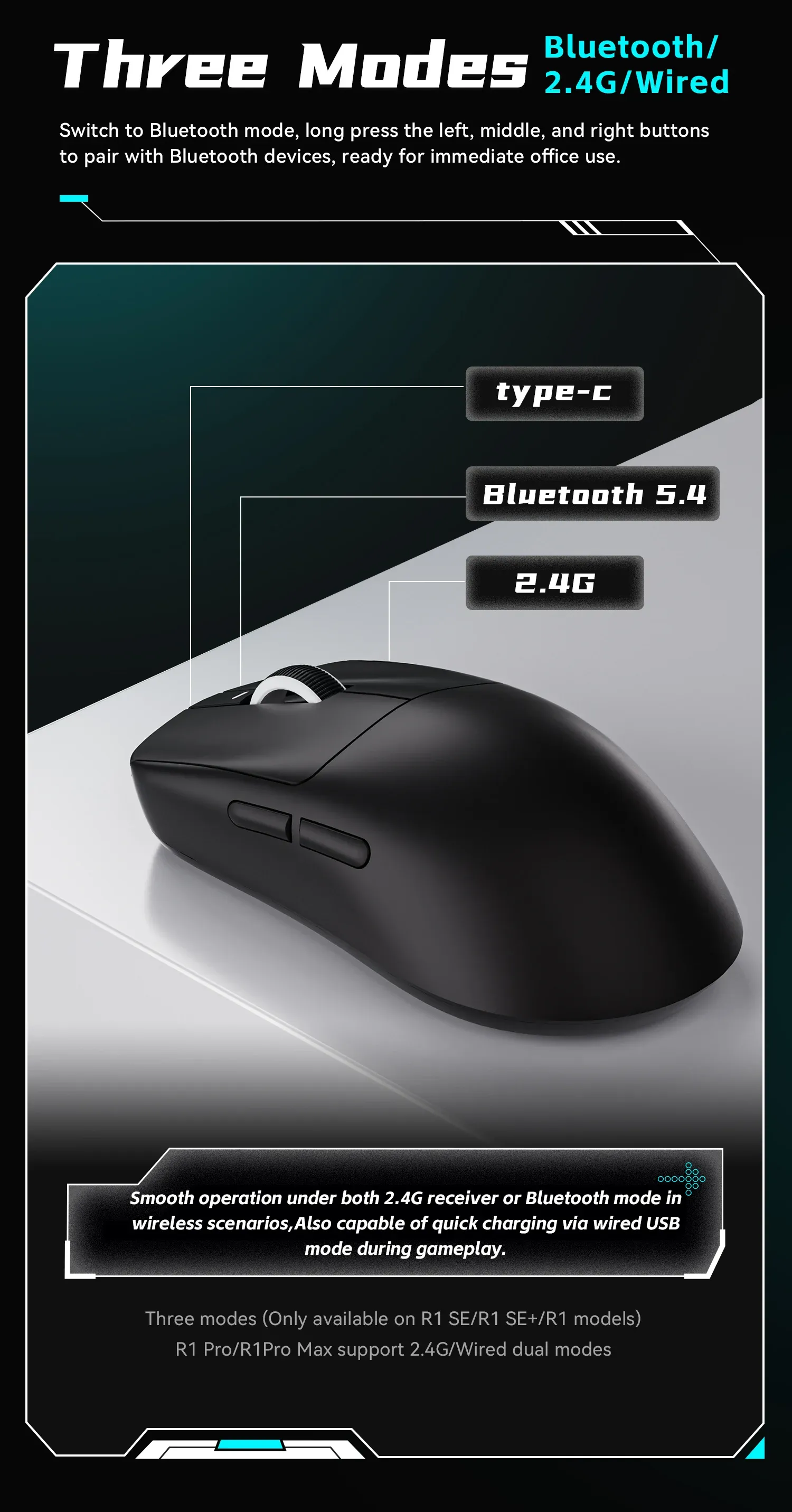 Souris VXE R1 sous un autre angle