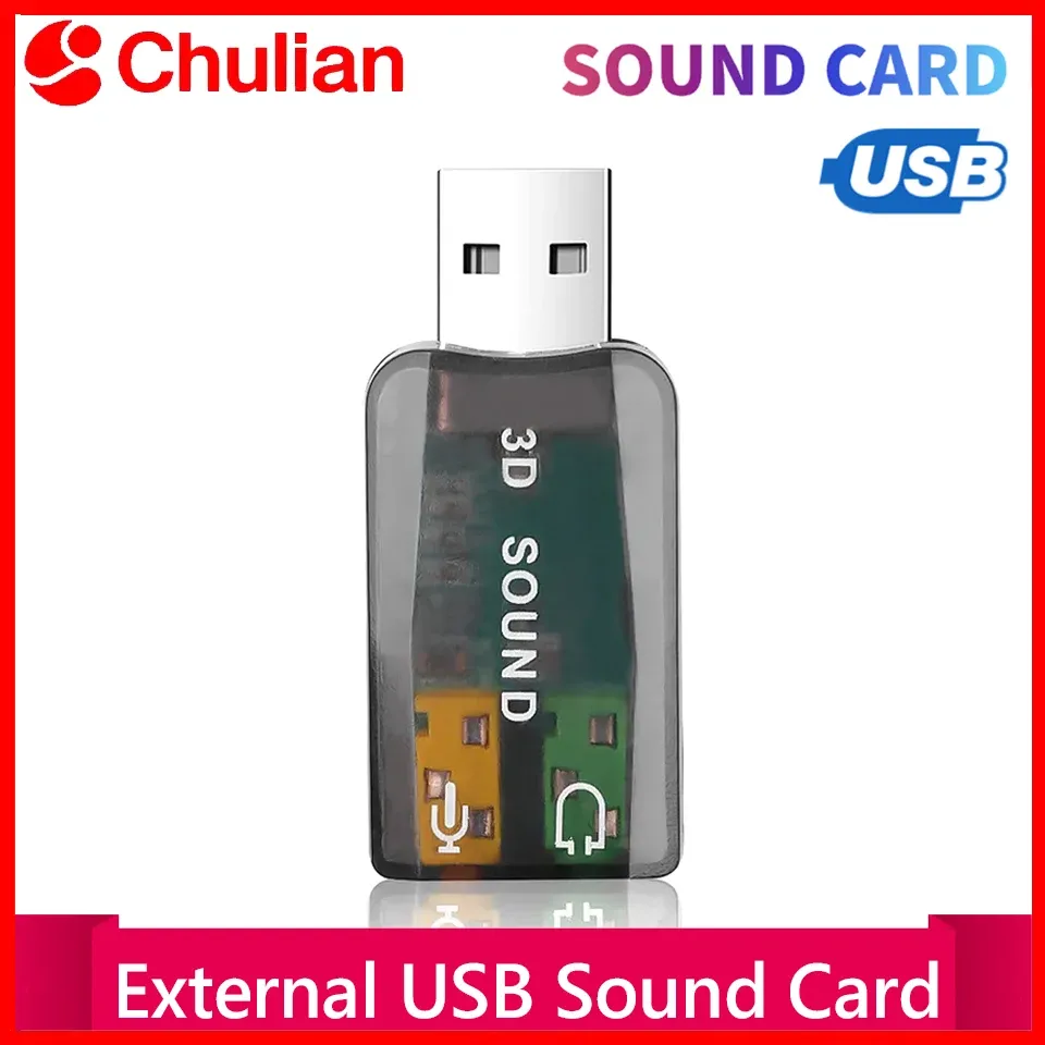 Carte son externe USB, adaptateur micro pour casque audio 3D, compatible PC de bureau, prise en charge du son tridimensionnel, Plug and Play