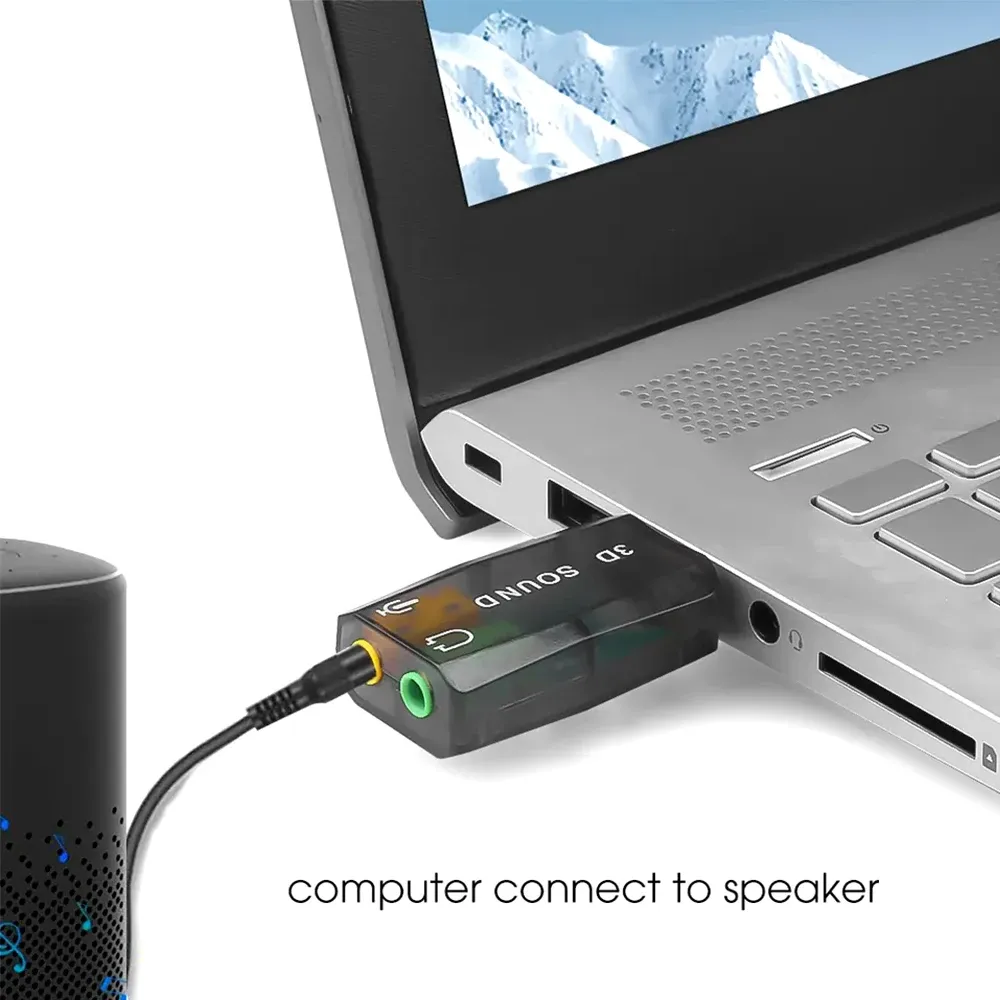 Carte son externe USB, adaptateur micro pour casque audio 3D, compatible PC de bureau, prise en charge du son tridimensionnel, Plug and Play 2