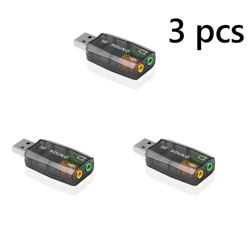 Carte son externe USB, adaptateur micro pour casque audio 3D, compatible PC de bureau, prise en charge du son tridimensionnel, Plug and Play 8