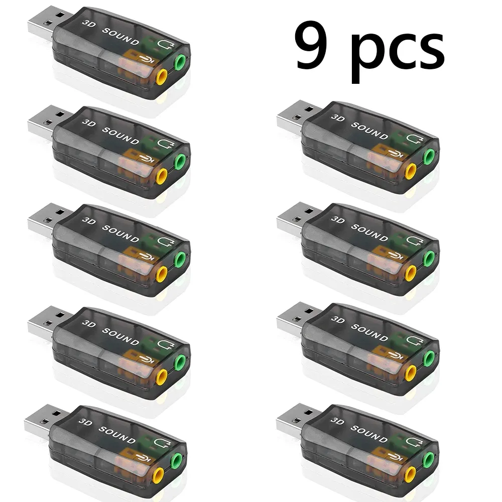 Carte son externe USB, adaptateur micro pour casque audio 3D, compatible PC de bureau, prise en charge du son tridimensionnel, Plug and Play 12