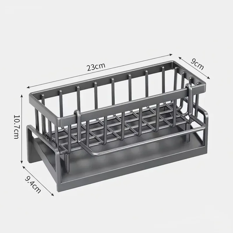 Étagère à épices compacte à fixer sur robinet – Organisateur d'évier avec égouttoir – Rangement de cuisine pour ustensiles et accessoires 2
