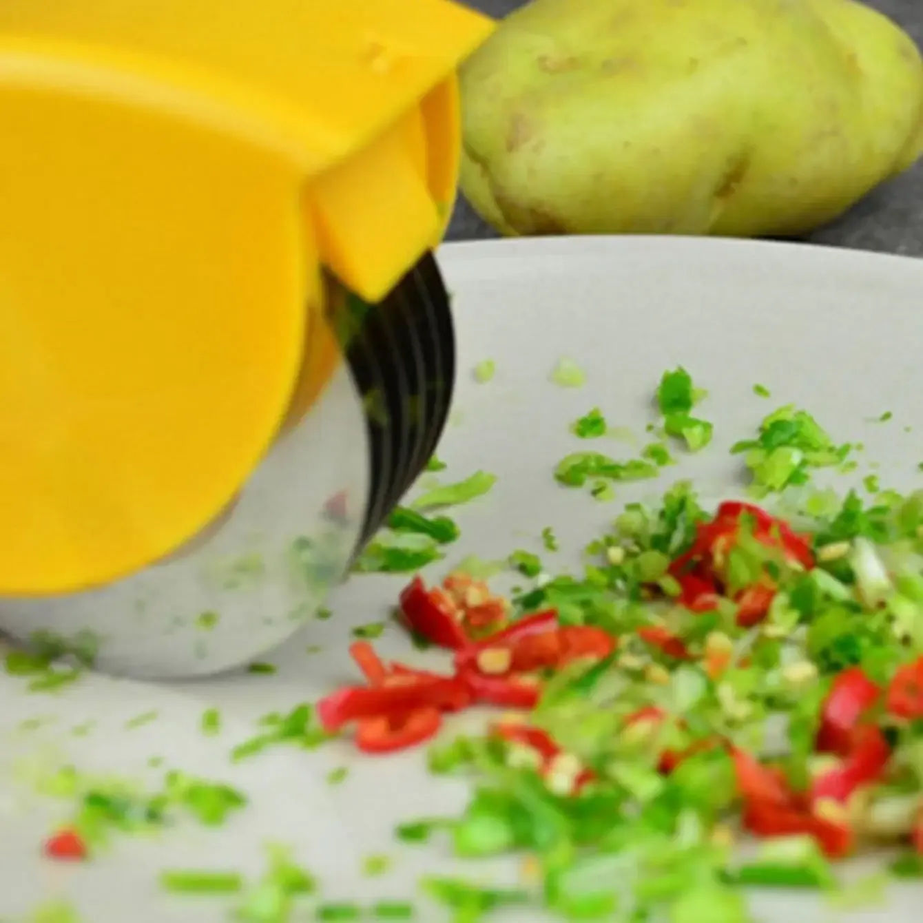 Trémie créative de cuisine coupe-oignon et ail, coupe-fil et coupe-légumes, 1 pièce 2