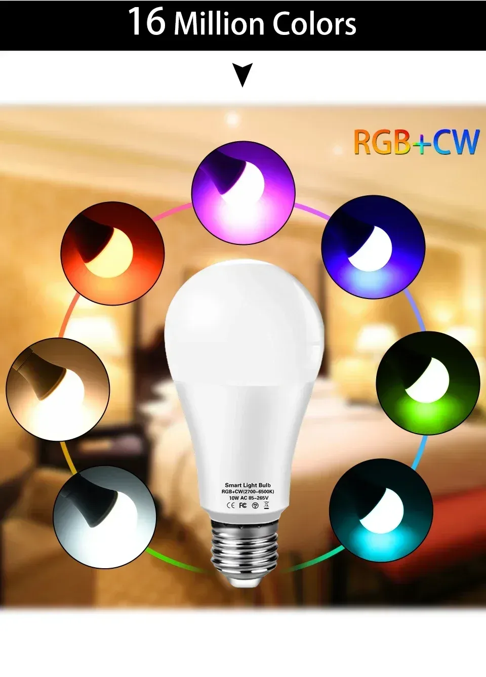 Ampoule LED RGB intelligente Tuya, ambiance chaleureuse