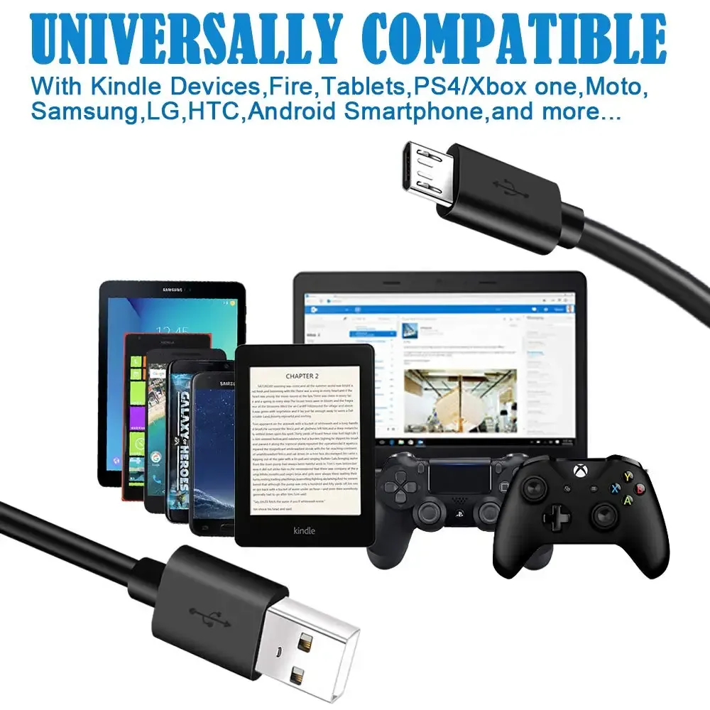 Câble de charge Micro USB haute vitesse pour Android, compatible Samsung Galaxy S7 Edge, S6, S5, Note 5, Moto, LG, HTC, câble de données pour souris Logitech 6