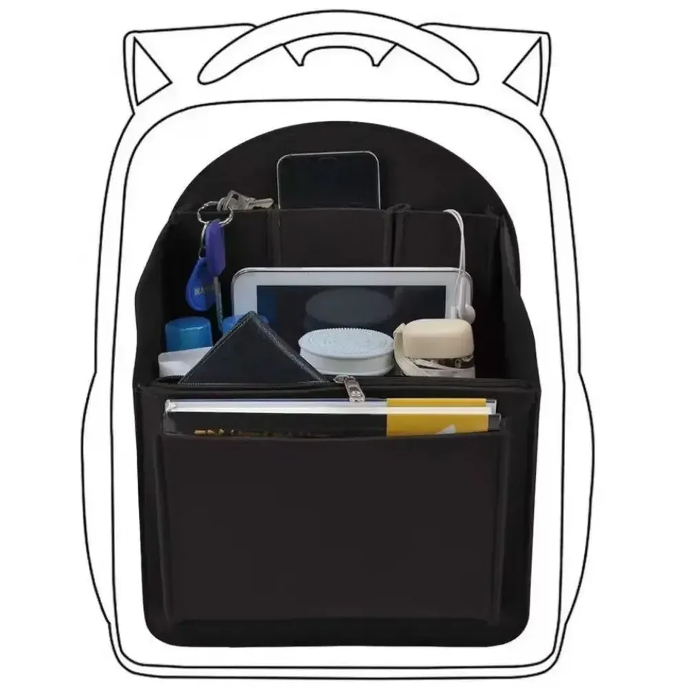 Organisateur de sac à dos en situation