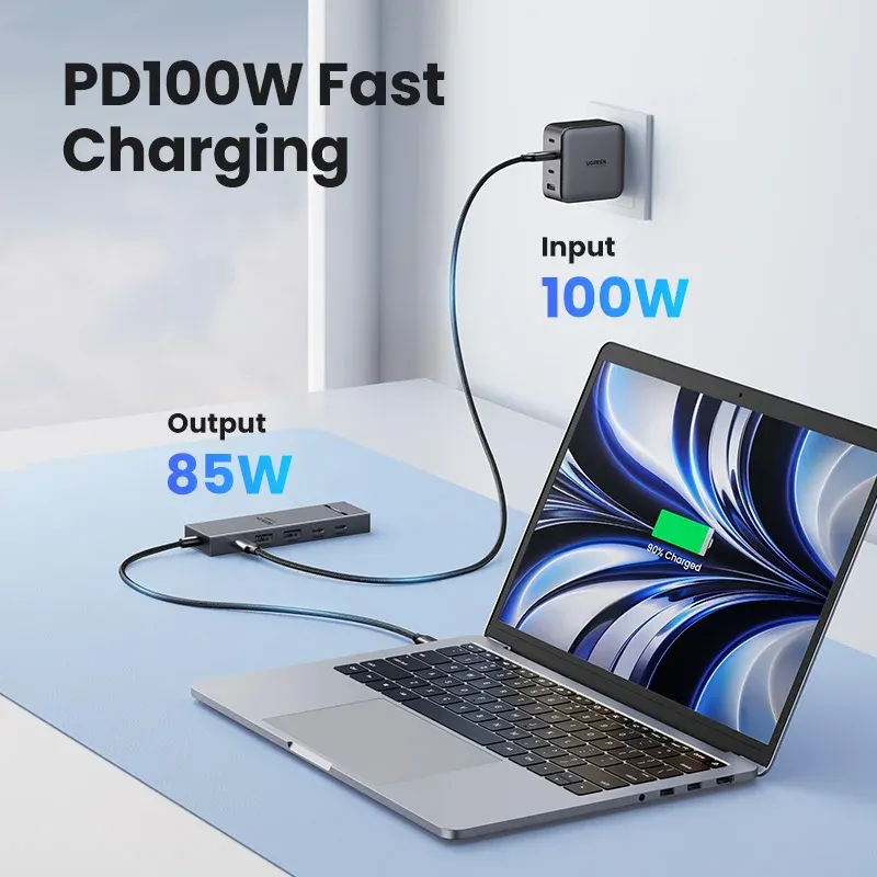 UGREEN Hub USB-C 10 Gbps 4K 60 Hz HDMI USB 3.2 PD 100 W, répartiteur USB pour ordinateur portable MacBook Pro, Air, iPad, téléphone Android, station d'accueil 4