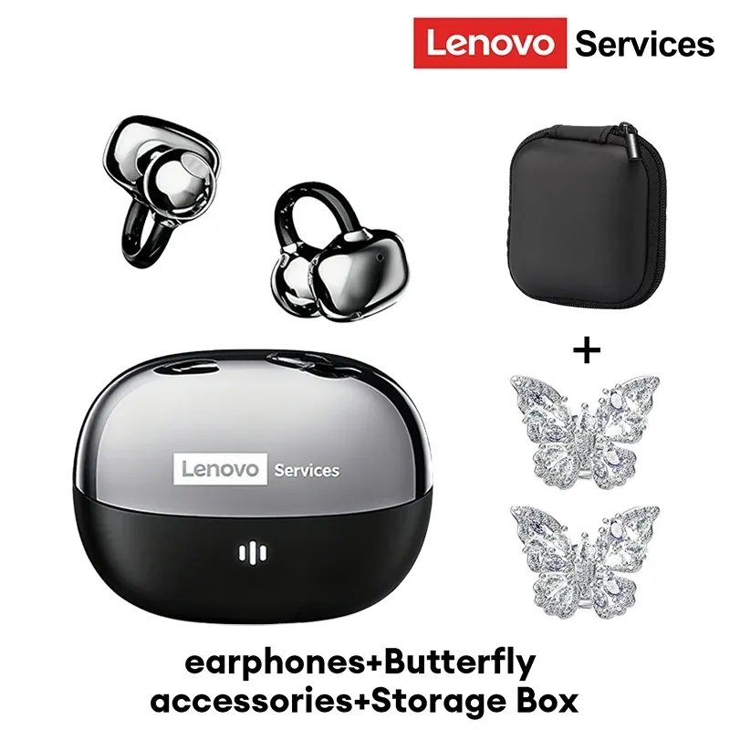 Écouteurs sans fil Lenovo RS103 à oreille ouverte, clip d'oreille, Bluetooth 6.0, son stéréo Hi-Fi, pour jeu et musique, avec étui de rangement 11