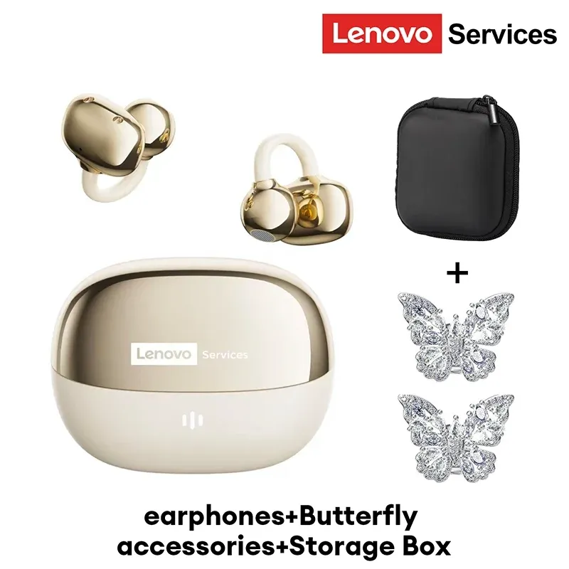 Écouteurs sans fil Lenovo RS103 à oreille ouverte, clip d'oreille, Bluetooth 6.0, son stéréo Hi-Fi, pour jeu et musique, avec étui de rangement 14