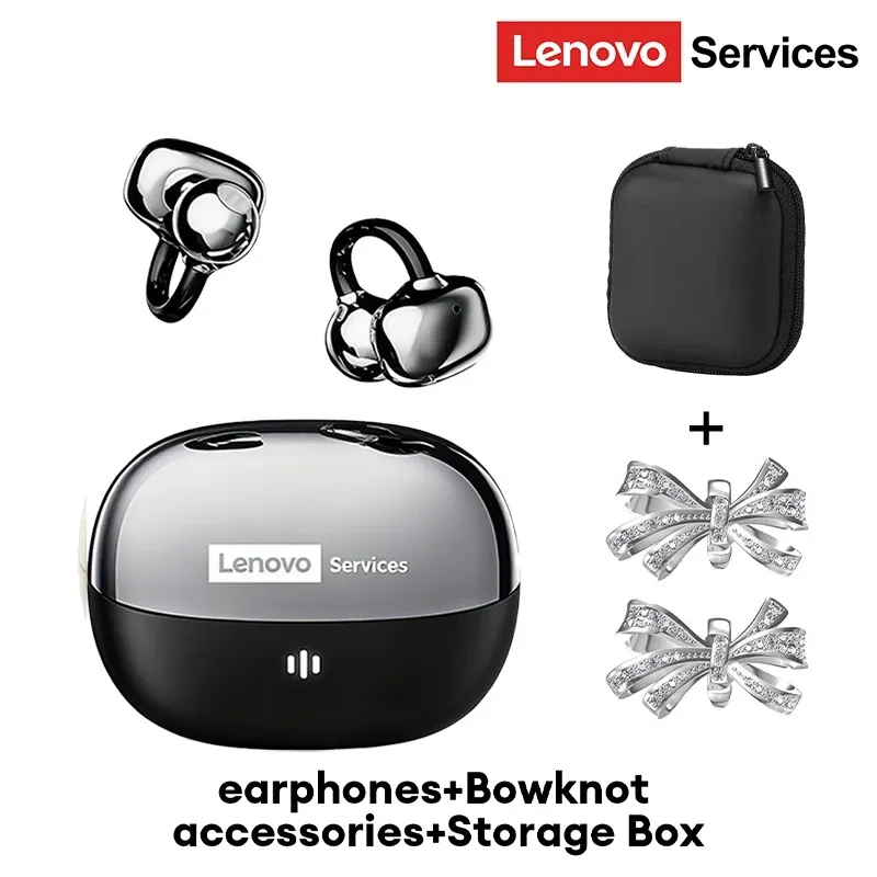Écouteurs sans fil Lenovo RS103 à oreille ouverte, clip d'oreille, Bluetooth 6.0, son stéréo Hi-Fi, pour jeu et musique, avec étui de rangement 7