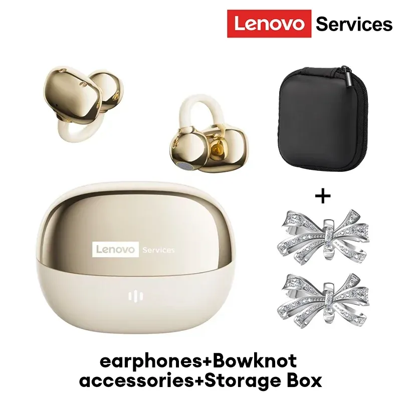 Écouteurs sans fil Lenovo RS103 à oreille ouverte, clip d'oreille, Bluetooth 6.0, son stéréo Hi-Fi, pour jeu et musique, avec étui de rangement 10