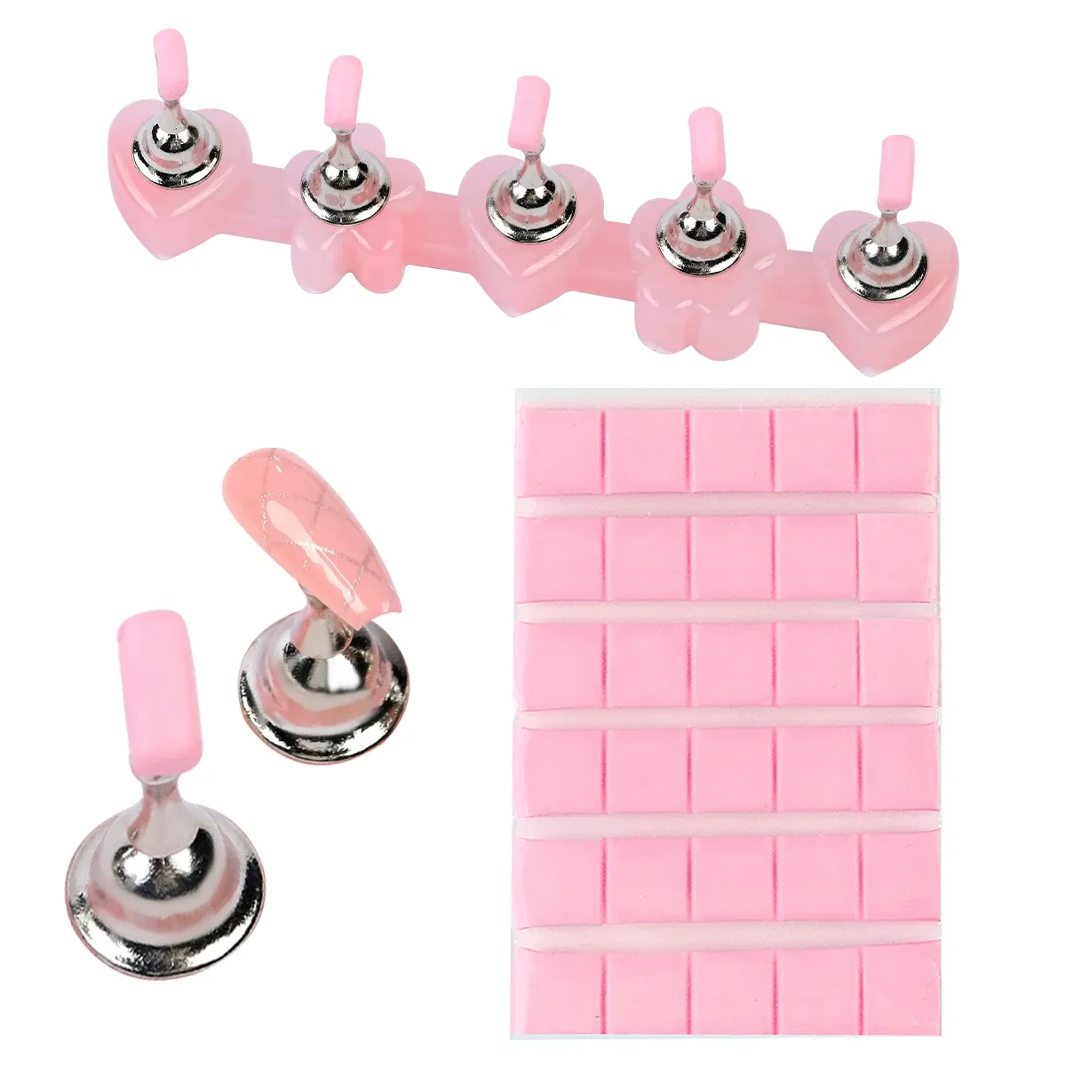 Ensemble de supports magnétiques pour faux ongles avec pâte adhésive réutilisable 13