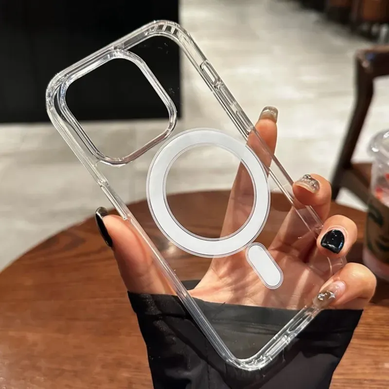 Coque transparente magnétique compatible MagSafe pour iPhone 18, 17 Air, 16, 15, 14, 13, 12, 11 Pro Max Plus, en acrylique - Image 1