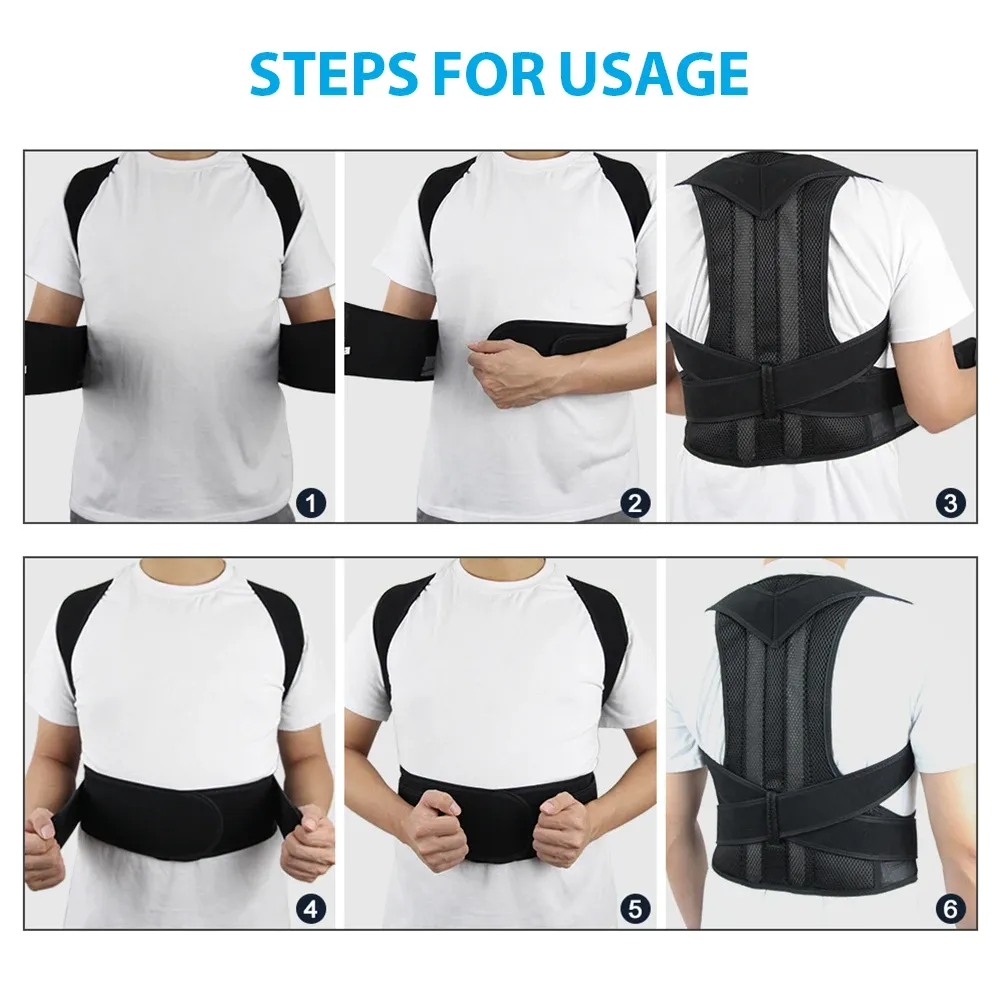 Support correcteur de posture pour le haut du dos, maintien de la clavicule, redressement des épaules, orthèse, sangle 6