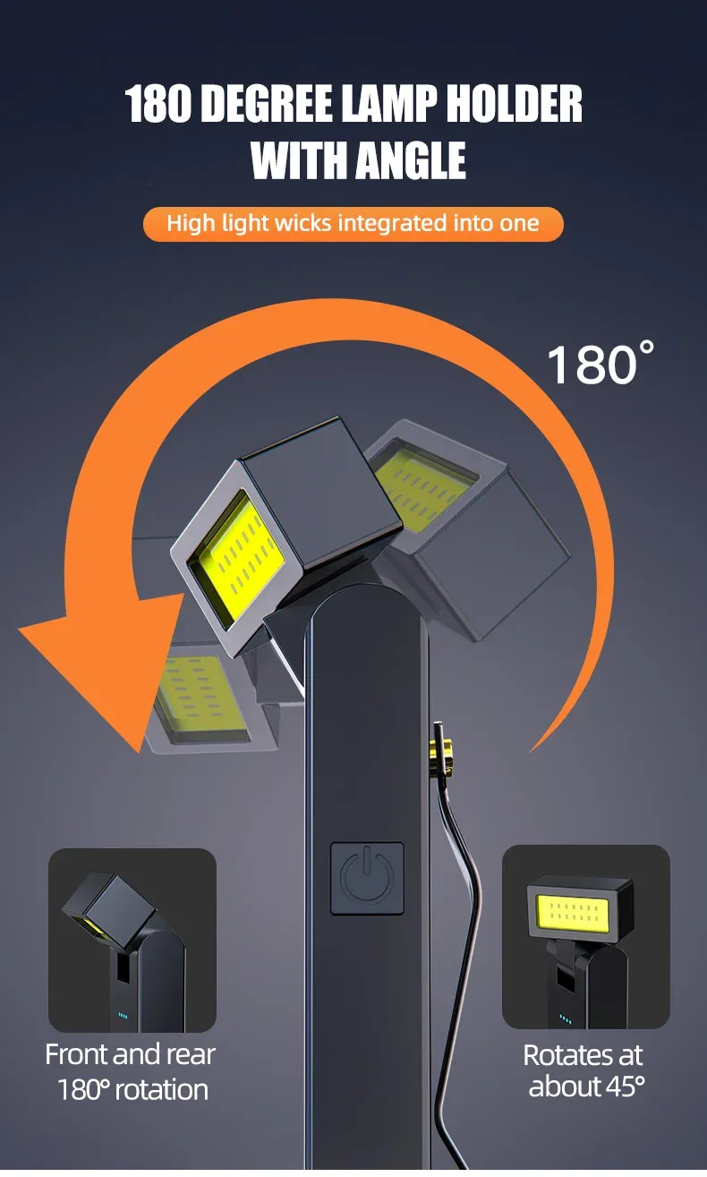 Lampe de travail magnétique, détail de la fixation