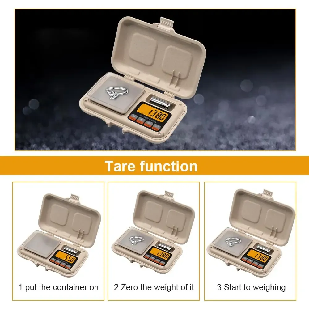 Balance numérique portable 300 g x 0,01 g, mini balance à bijoux portable (g et oz), mini balance avec écran LCD, fonction tare 4