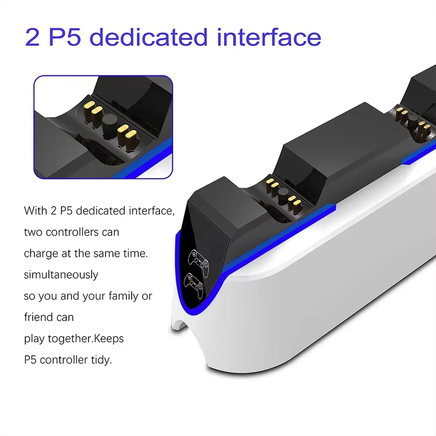 Double chargeur rapide pour manette sans fil PS5, USB Type-C 3.1, station de charge pour manette Sony PlayStation 5 5