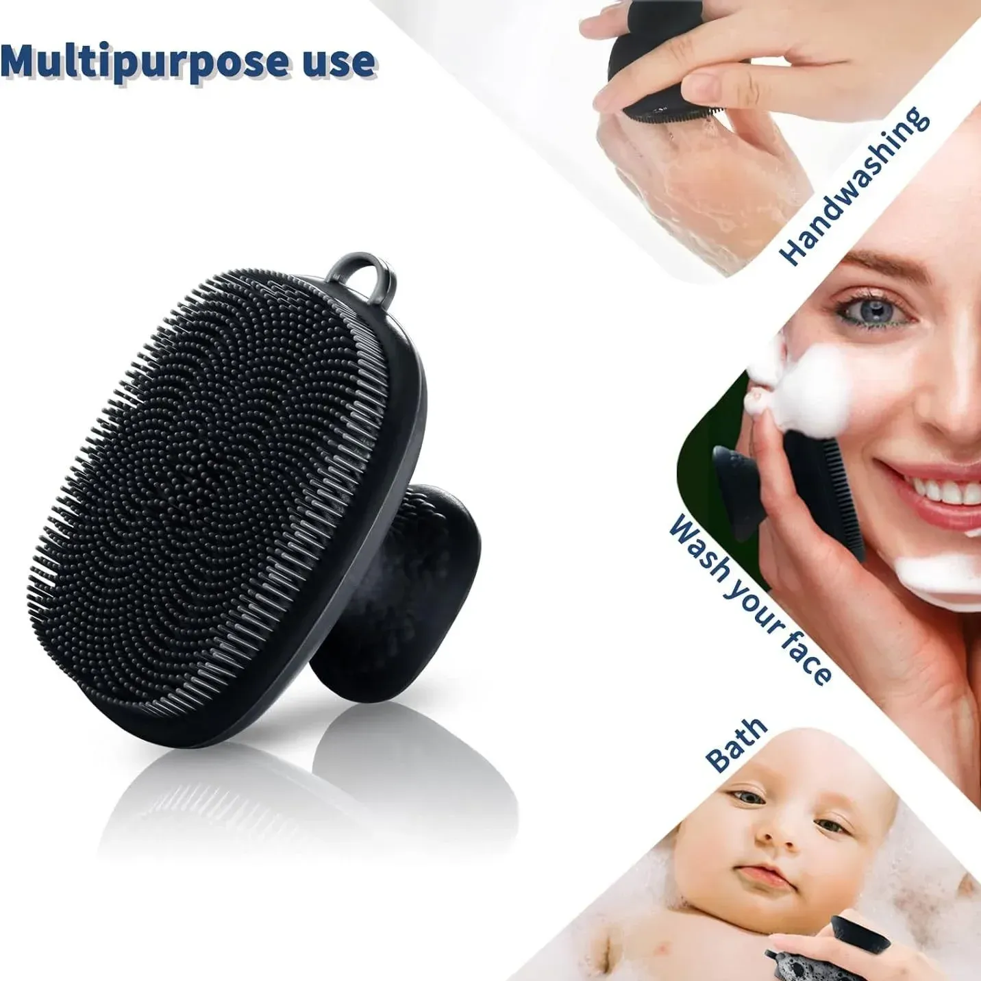 Brosse nettoyante visage en silicone pour hommes et femmes, brosse de lavage manuel pour le soin de la peau 3