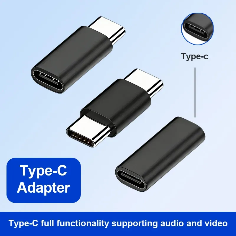Adaptateur USB-C femelle/femelle et mâle/mâle avec charge rapide PD, compatible ordinateurs et smartphones