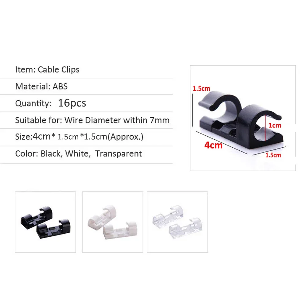 Clips organisateurs de câbles grand format fixés sur un mur
