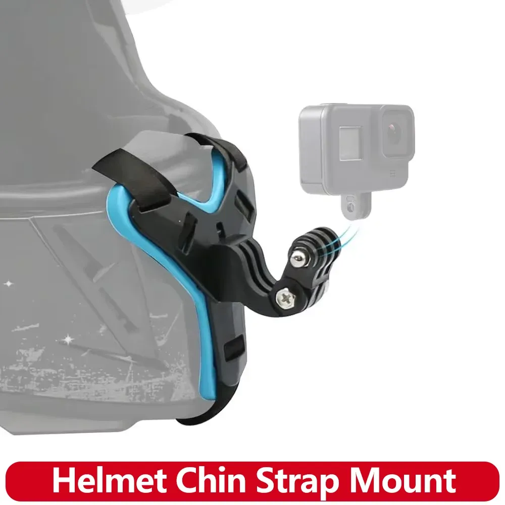 Support de mentonnière pour casque de moto compatible GoPro Hero 13, 12, 11, 10, 9, 8, DJI Osmo, Insta360, SJCAM SJ4000 et AKASO, accessoires de caméra d'action - Image 1
