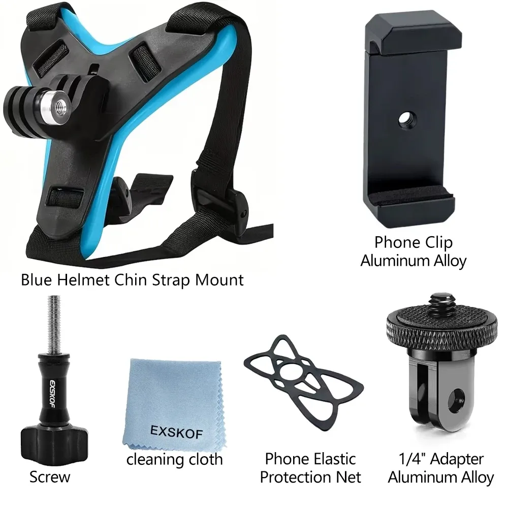 Support de mentonnière pour casque de moto compatible GoPro Hero 13, 12, 11, 10, 9, 8, DJI Osmo, Insta360, SJCAM SJ4000 et AKASO, accessoires de caméra d'action 11