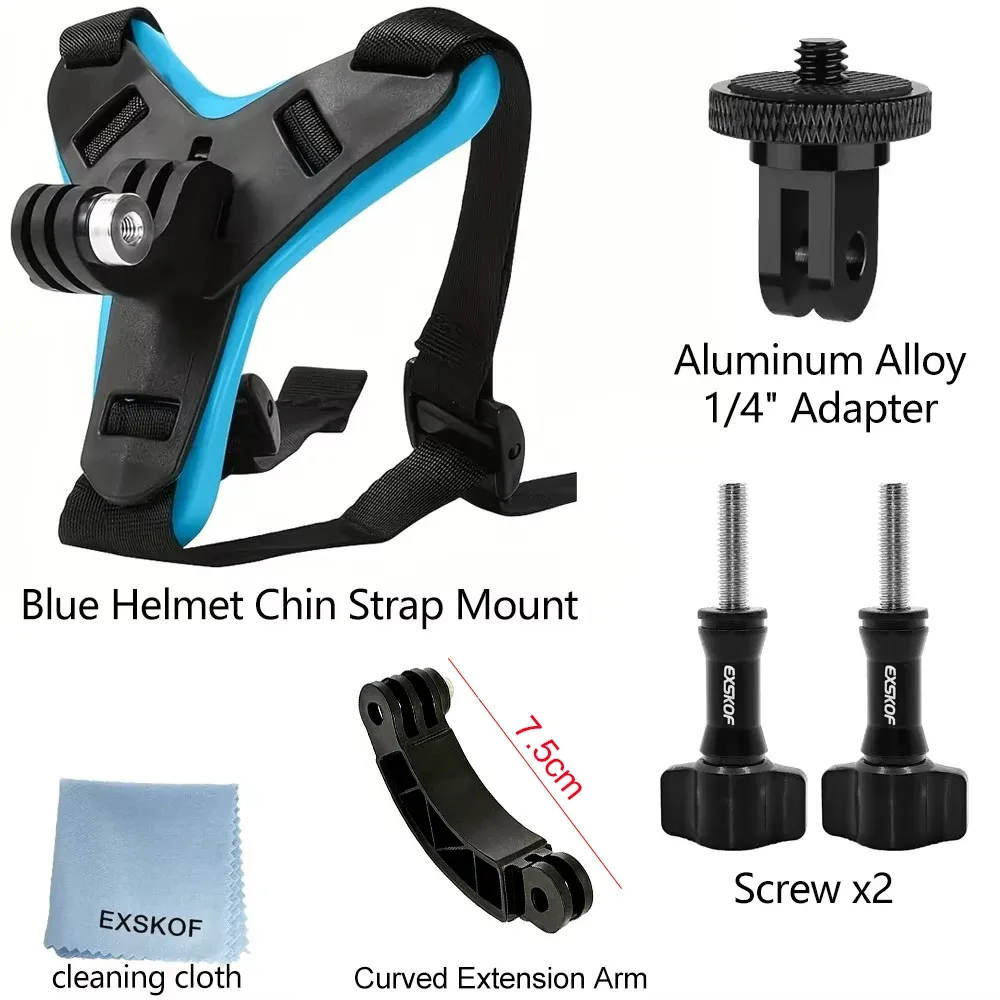 Support de mentonnière pour casque de moto compatible GoPro Hero 13, 12, 11, 10, 9, 8, DJI Osmo, Insta360, SJCAM SJ4000 et AKASO, accessoires de caméra d'action 12