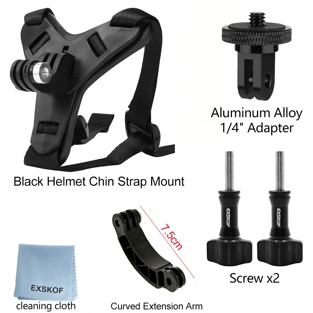 Support de mentonnière pour casque de moto compatible GoPro Hero 13, 12, 11, 10, 9, 8, DJI Osmo, Insta360, SJCAM SJ4000 et AKASO, accessoires de caméra d'action 14