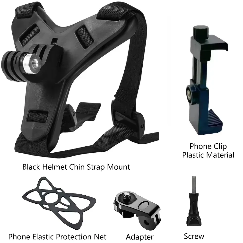 Support de mentonnière pour casque de moto compatible GoPro Hero 13, 12, 11, 10, 9, 8, DJI Osmo, Insta360, SJCAM SJ4000 et AKASO, accessoires de caméra d'action 10