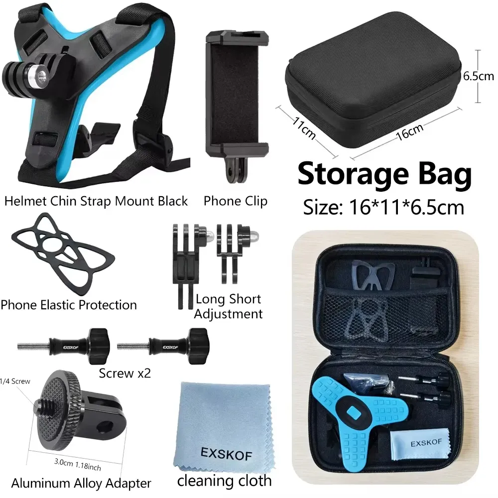 Support de mentonnière pour casque de moto compatible GoPro Hero 13, 12, 11, 10, 9, 8, DJI Osmo, Insta360, SJCAM SJ4000 et AKASO, accessoires de caméra d'action 19