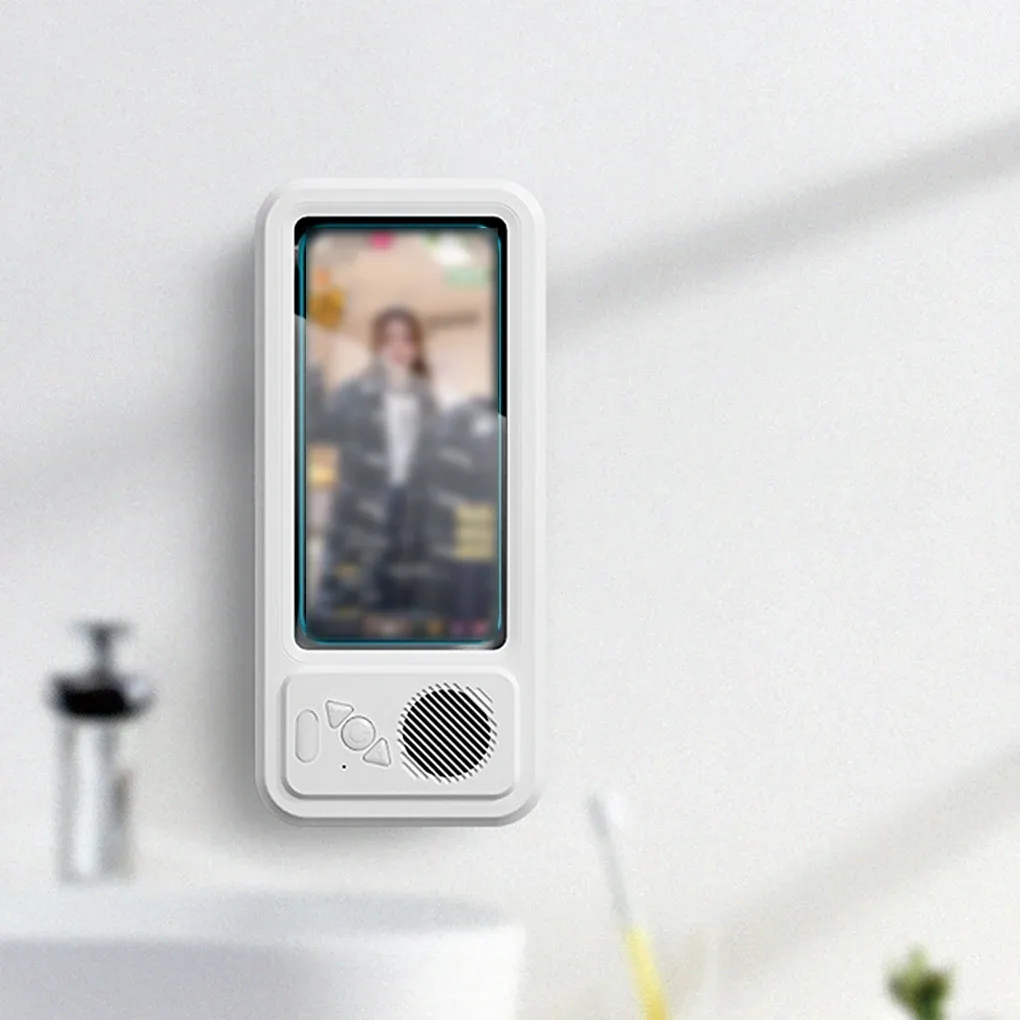 Support de téléphone étanche pour douche avec haut-parleur Bluetooth, compatible écran tactile, IPX4 4