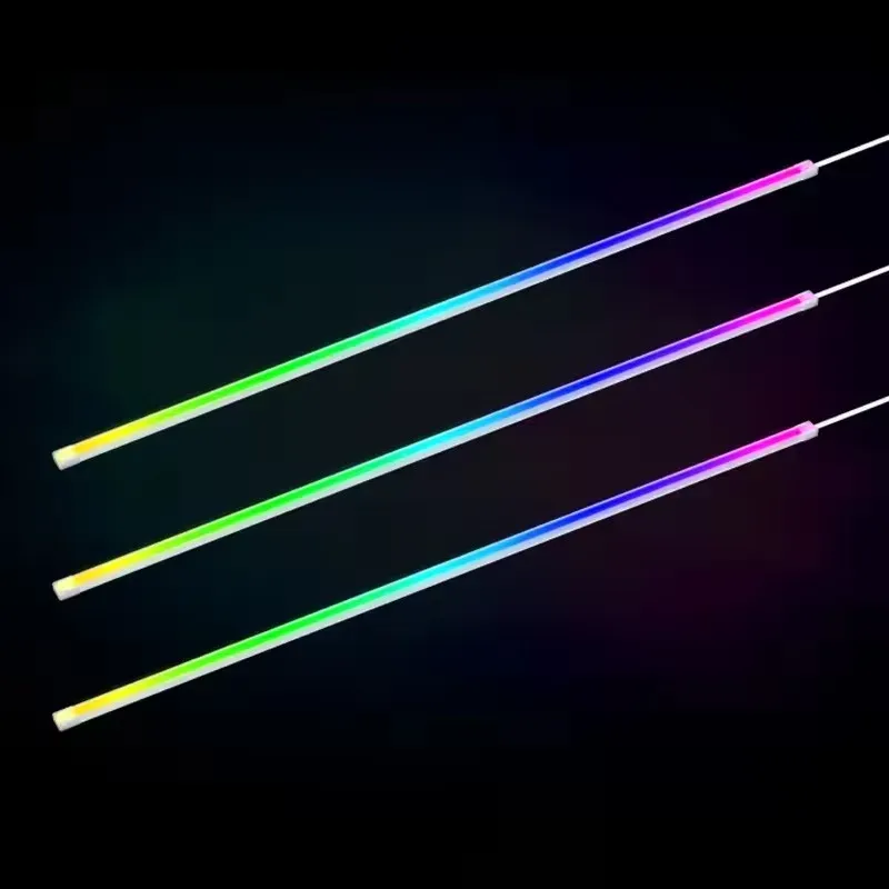ICE Whale LB-408 Bande lumineuse ARGB adressable 5V 3 broches pour boîtier PC, en caoutchouc souple, câble arc-en-ciel, accessoire DIY décoratif 6