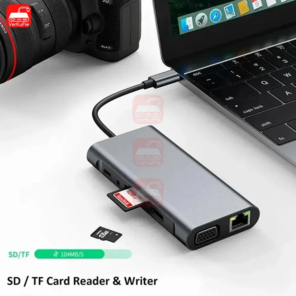 Hub USB-C 4K 30Hz vers HDMI, adaptateur USB 3.0 11 en 1, station d'accueil PD 87 W, séparateur USB-C pour MacBook Pro et Air 5