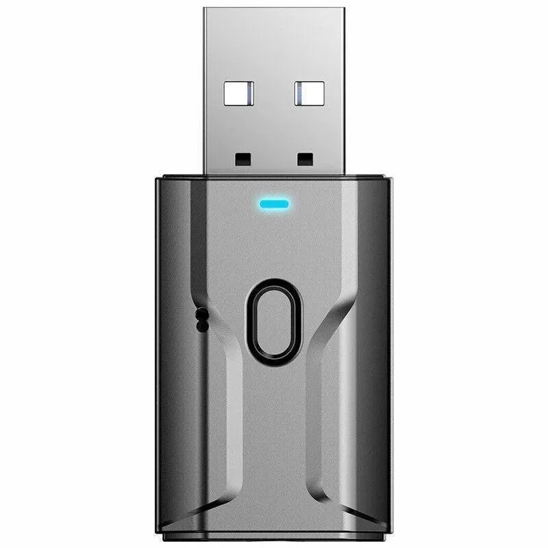Adaptateur Bluetooth 5.0 USB sans fil, émetteur-récepteur audio pour PC, TV et voiture, kit mains libres, prise AUX 3,5 mm 7