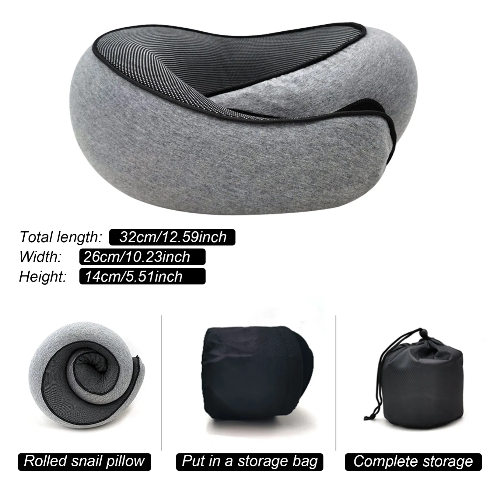 Oreiller de voyage cervical en mousse à mémoire de forme