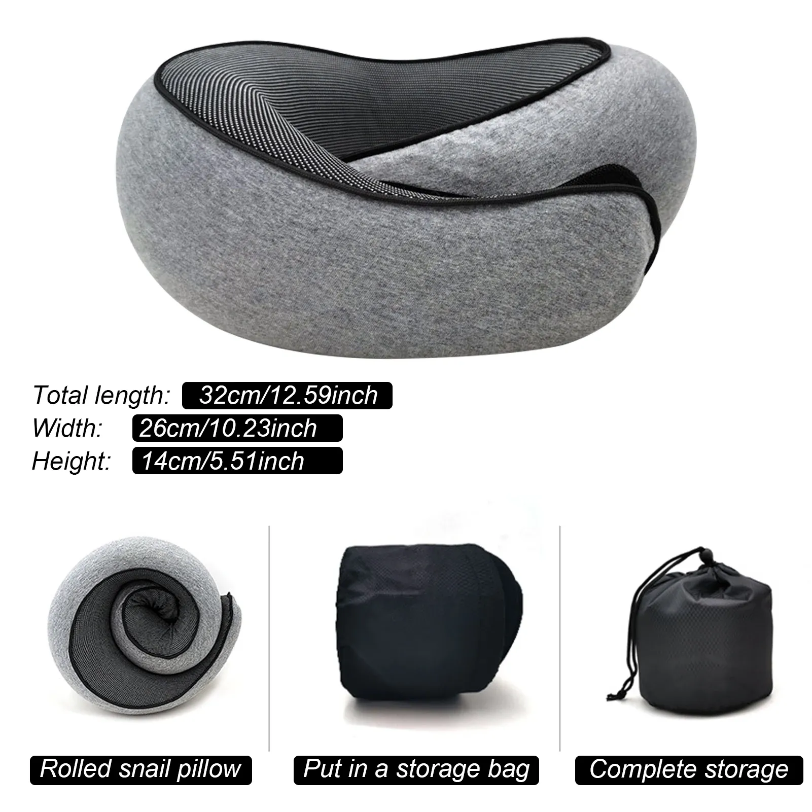 Oreiller de voyage en forme de U en mousse à mémoire de forme, portable et doux, pour la sieste et le soutien de la nuque 9