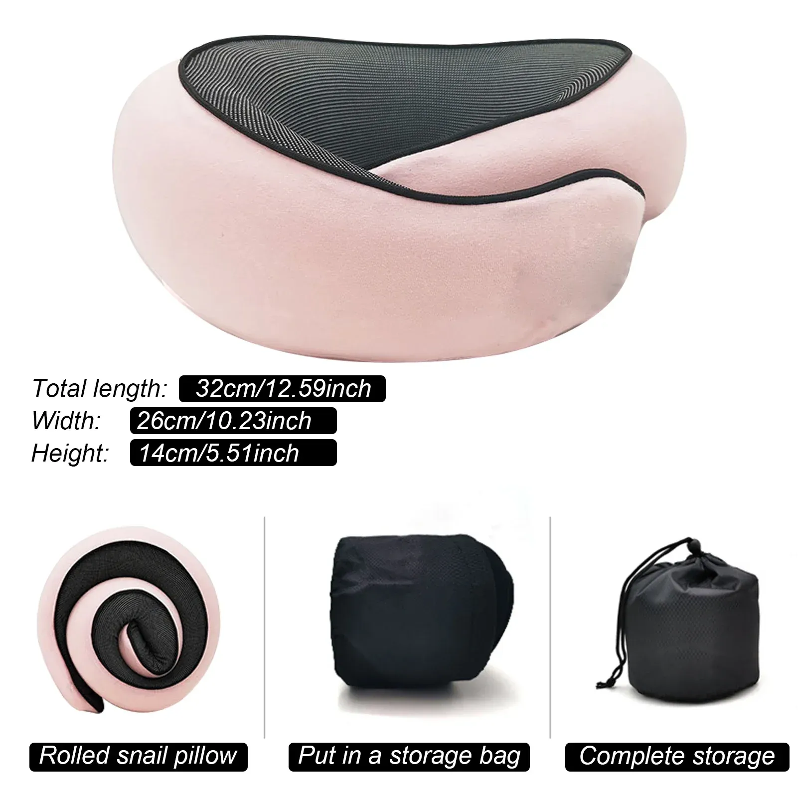 Oreiller de voyage en forme de U en mousse à mémoire de forme, portable et doux, pour la sieste et le soutien de la nuque 7
