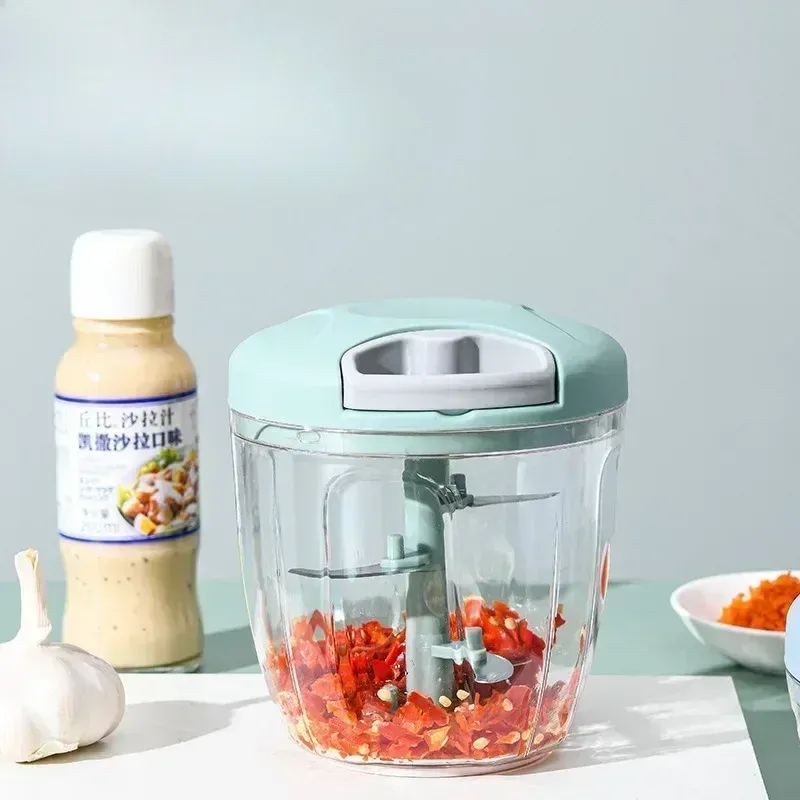 Hachoir manuel rotatif pour légumes et oignons, coupe-viande, presse-ail, 500 ml et 900 ml 4