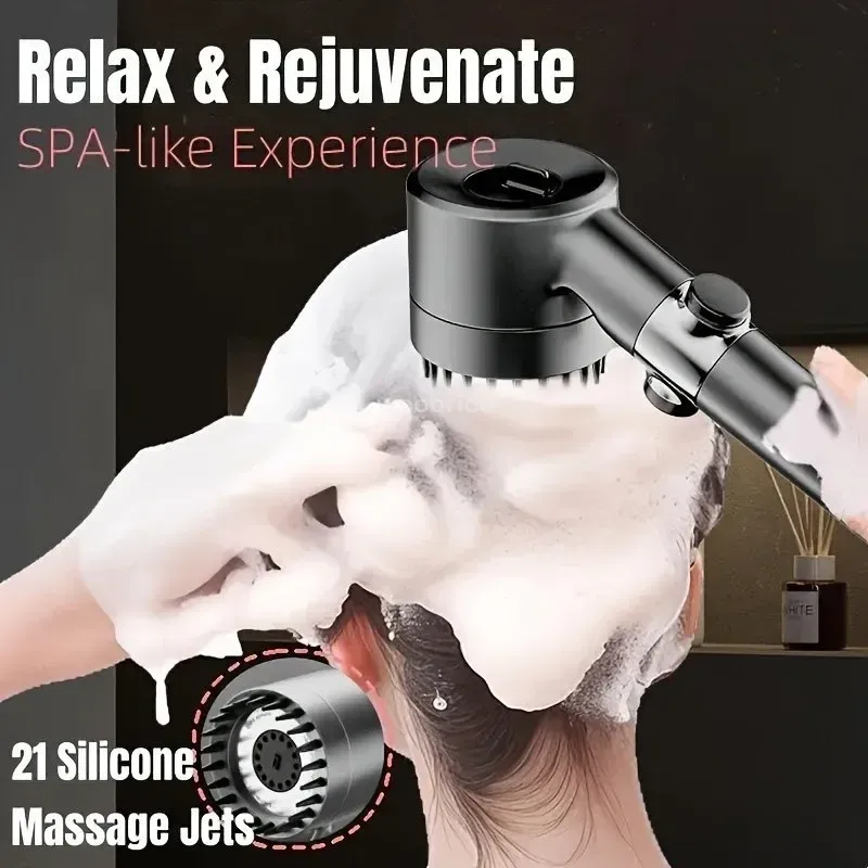 Pommeau de douche 4 modes à haute pression avec filtre, portable, effet pluie 2