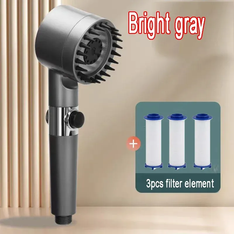Pommeau de douche 4 modes à haute pression avec filtre, portable, effet pluie 23