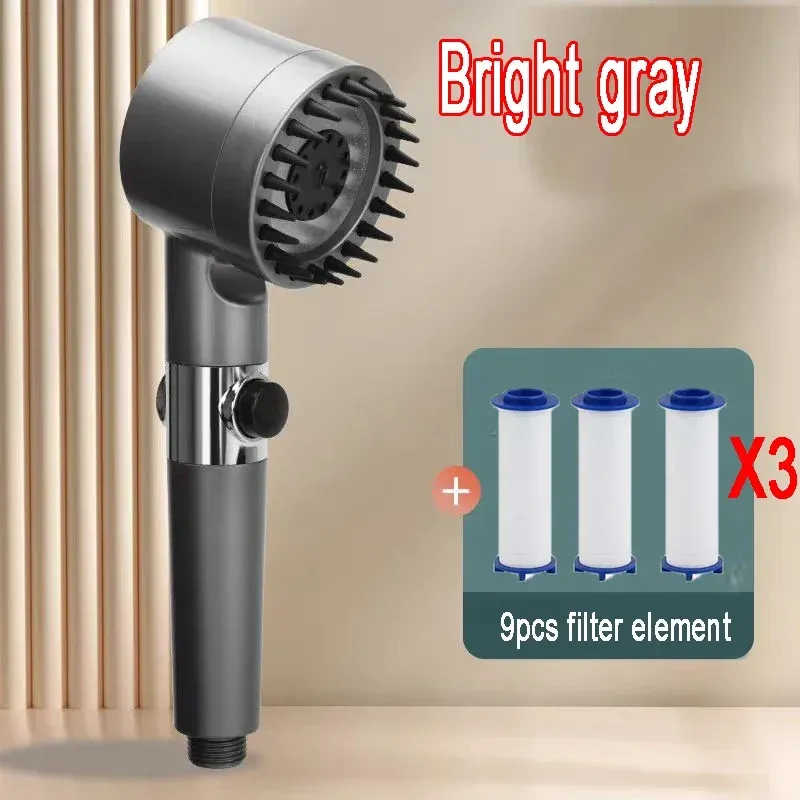 Pommeau de douche 4 modes à haute pression avec filtre, portable, effet pluie 22