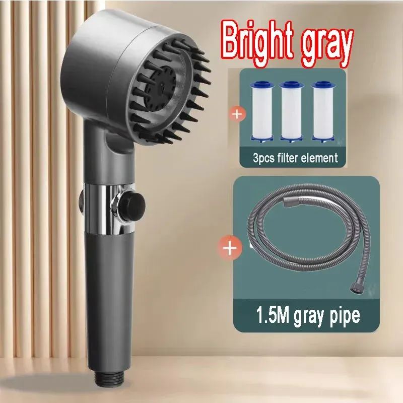Pommeau de douche 4 modes à haute pression avec filtre, portable, effet pluie 20