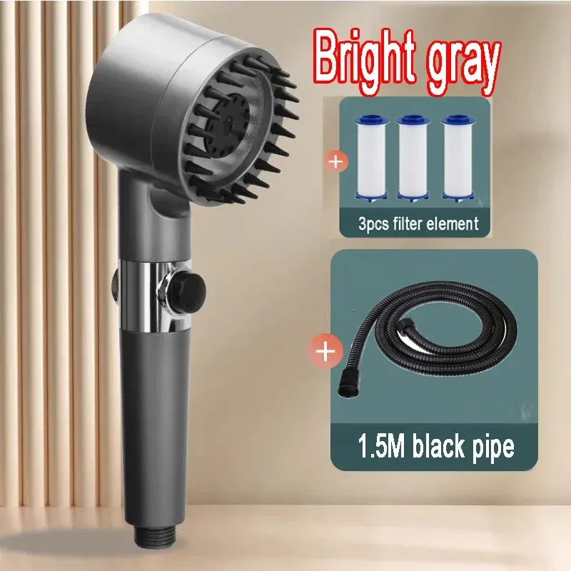Pommeau de douche 4 modes à haute pression avec filtre, portable, effet pluie 19