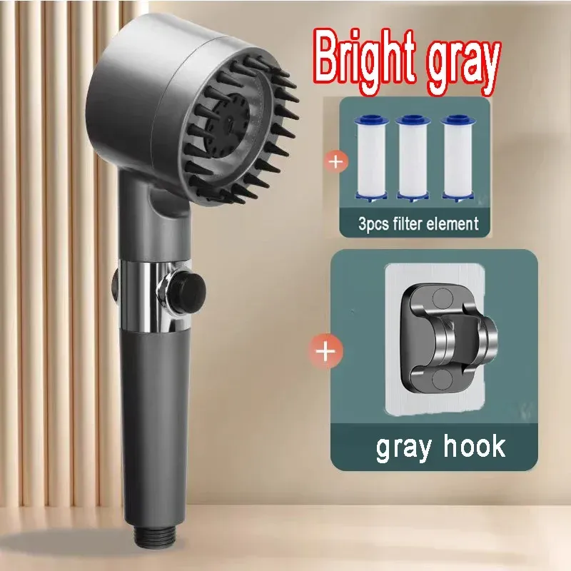 Pommeau de douche 4 modes à haute pression avec filtre, portable, effet pluie 18