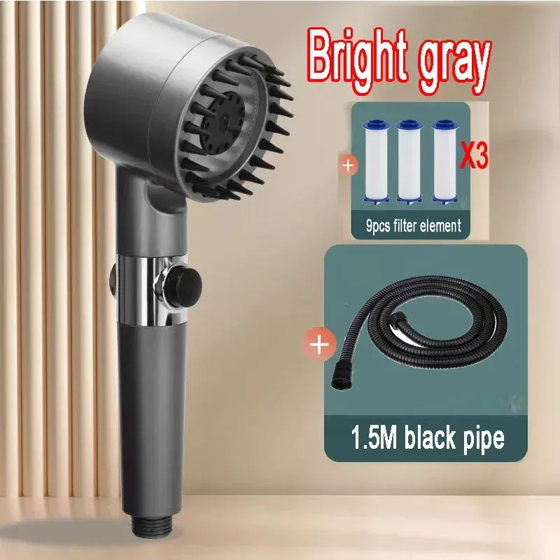 Pommeau de douche 4 modes à haute pression avec filtre, portable, effet pluie 31