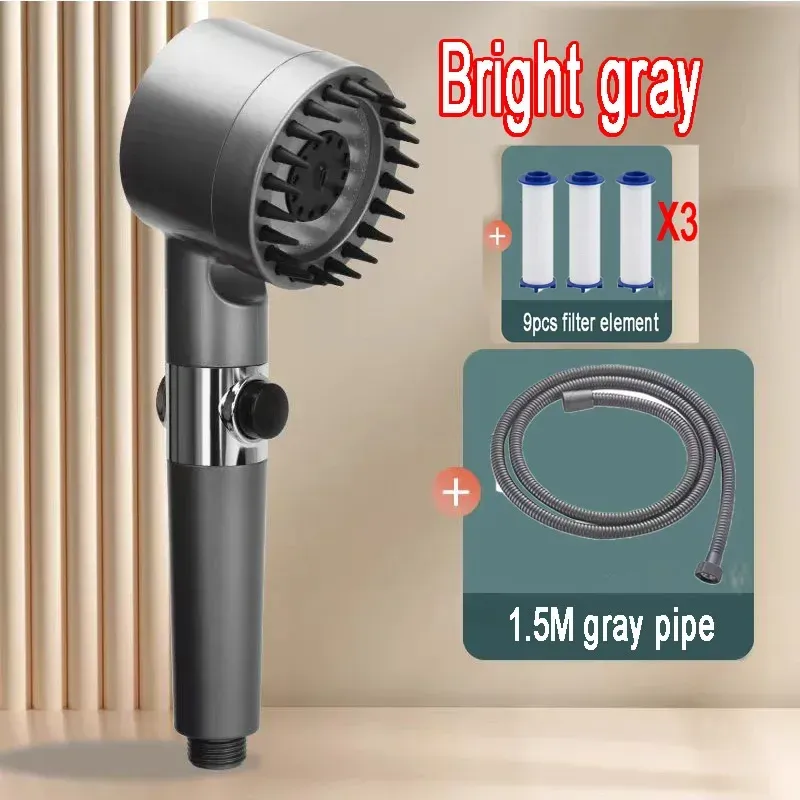Pommeau de douche 4 modes à haute pression avec filtre, portable, effet pluie 30