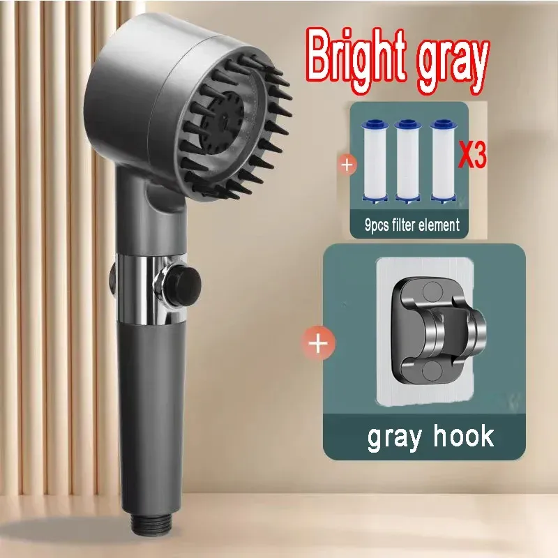Pommeau de douche 4 modes à haute pression avec filtre, portable, effet pluie 27
